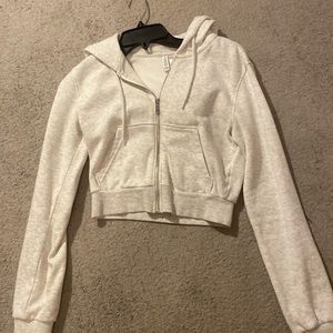 H&M Light Gray Cropped Hoodie Perfect Condition Fits XS/S